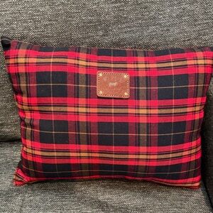 Will cabin fever Red  and Black Plaid decorative pillow see measurements